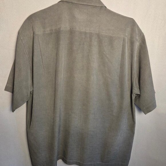 Joseph & Feiss Mens Silk Shirt Short Sleeve Button Down Slate Green Size XXL 2TG - Picture 3 of 7